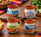 Mexican Hand-Painted Clay Mug - Taza de barro