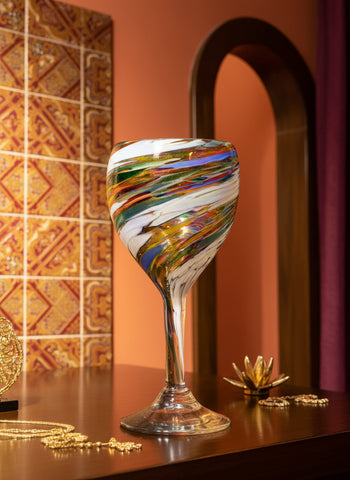 Handblown Multicolour Wine Glass