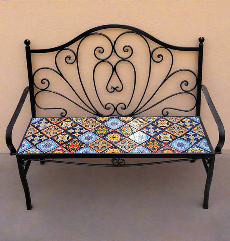 Talavera Iron Bench